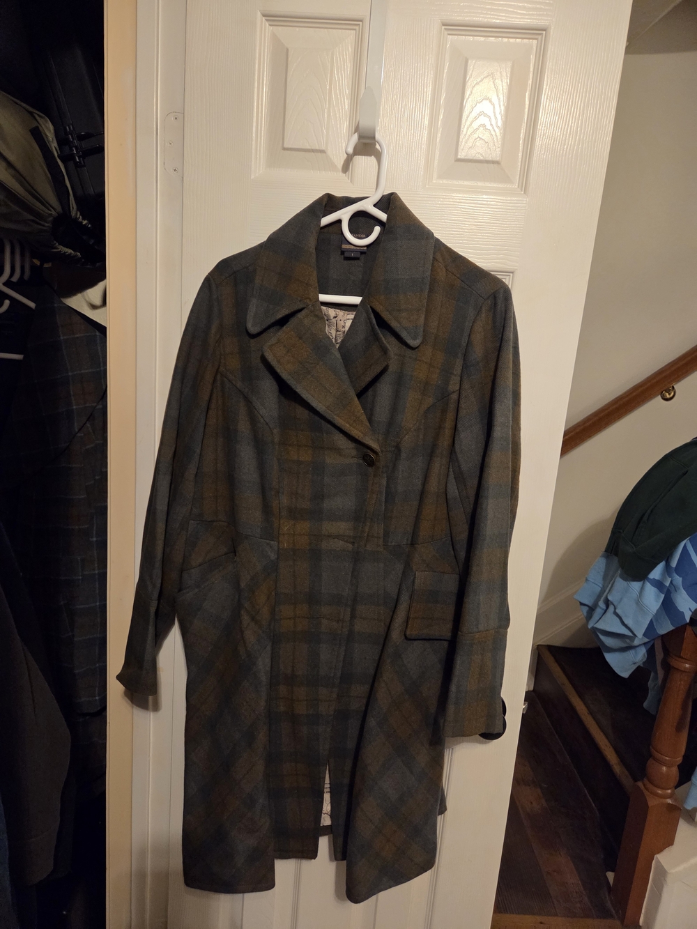Torrid Outlandrt Plaid Long Women's Coat in Olive and Brown